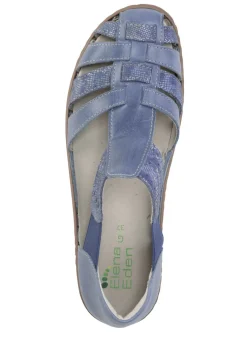 ELENA EDEN Riemchen-Sandale aus Nappaleder und effektvoll geprägtem Veloursleder