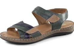 ELENA EDEN Sandale aus Nappaleder mit Kontrastbesätzen