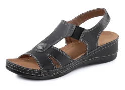 ELENA EDEN Sandale aus Nappaleder mit Metallschmuck