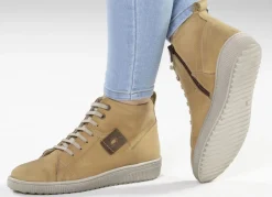 ELENA EDEN Schnür-Bootie aus Nubukleder, mit Leder-Applikation