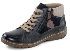 ELENA EDEN Schnür-Bootie aus Leder-Materialmix