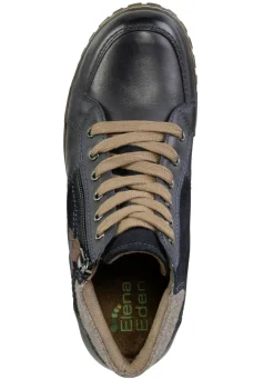 ELENA EDEN Schnür-Bootie aus Leder-Materialmix