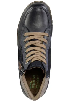 ELENA EDEN Schnür-Bootie aus Leder-Materialmix