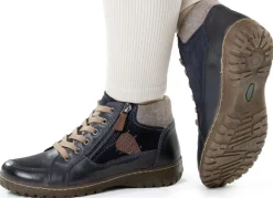 ELENA EDEN Schnür-Bootie aus Leder-Materialmix