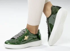 ELENA EDEN Sneaker aus Lackleder mit edlem Metallschmuck