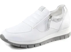 ELENA EDEN Sneaker aus Nappaleder und silbergrau geprägtem Veloursleder