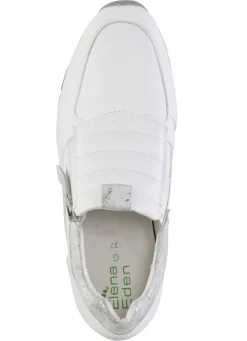 ELENA EDEN Sneaker aus Nappaleder und silbergrau geprägtem Veloursleder