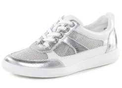 ELENA EDEN Sneaker aus Nappaleder und luftigem Textil in Netzoptik