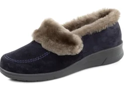 ELENA EDEN, warme Damen-Hausschuhe, Weite H, mit Lammfell