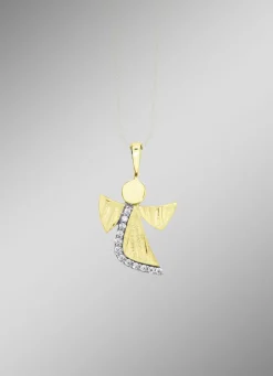Engel-Anhänger aus Gold mit Zirkonia