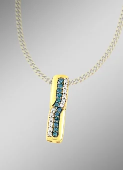 Entzückender Anhänger mit weißen und blauen Brillanten