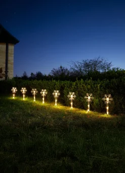 8er Set Schneefocken Solarstecker