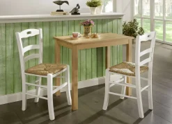 2er-Set Esszimmerstühle aus massiver Buche