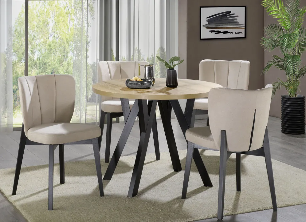 Esszimmermöbel Tulip mit Textilbezug