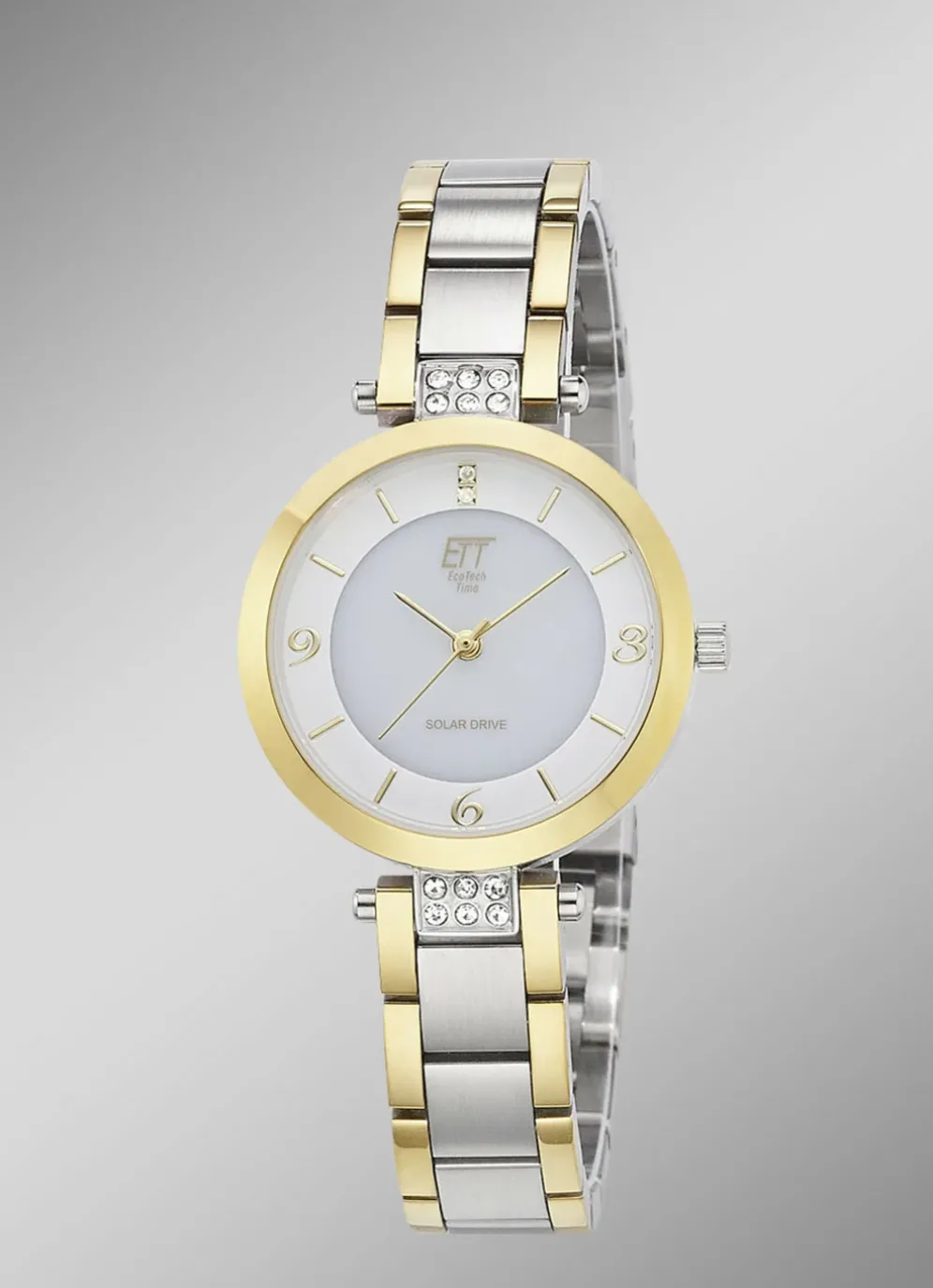 ETT-Solar-Damenuhr mit Edelstahlbandgehäuse