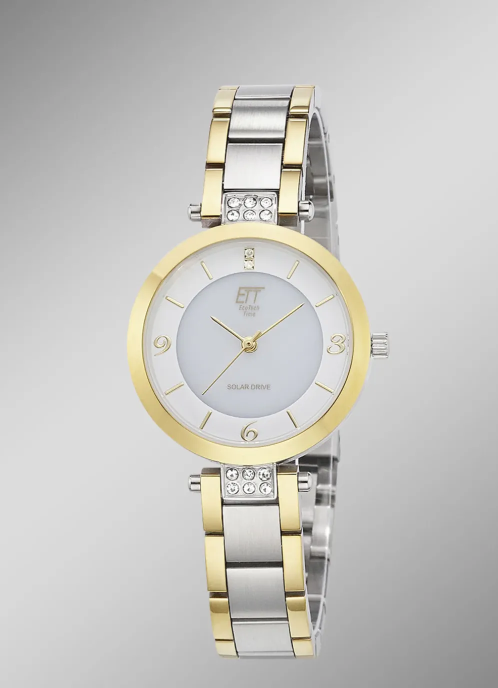 ETT-Solar-Damenuhr mit Edelstahlbandgehäuse