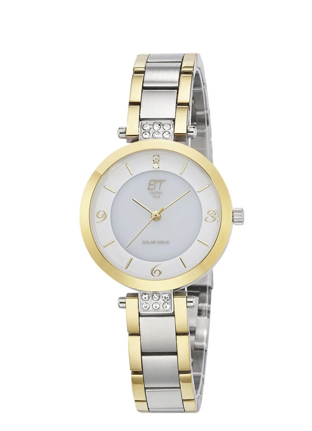 ETT-Solar-Damenuhr mit Edelstahlbandgehäuse