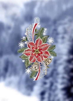 Fensterbild aus echter Plauener Spitze