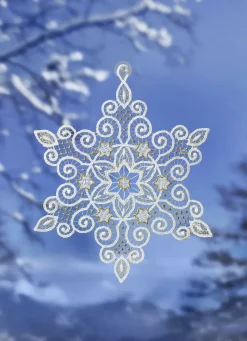 Fensterbild Stern aus Plauener Spitze