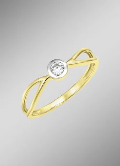 Filigrane Schönheit: Damenring mit synth. Zirkonia