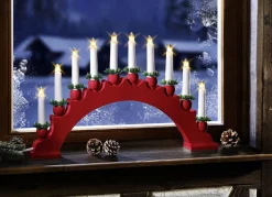 10-flammiger Leuchter aus Holz