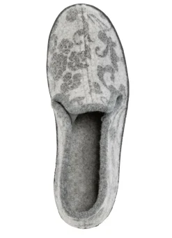 Floral bedruckter Wollfilz-Hausschuh