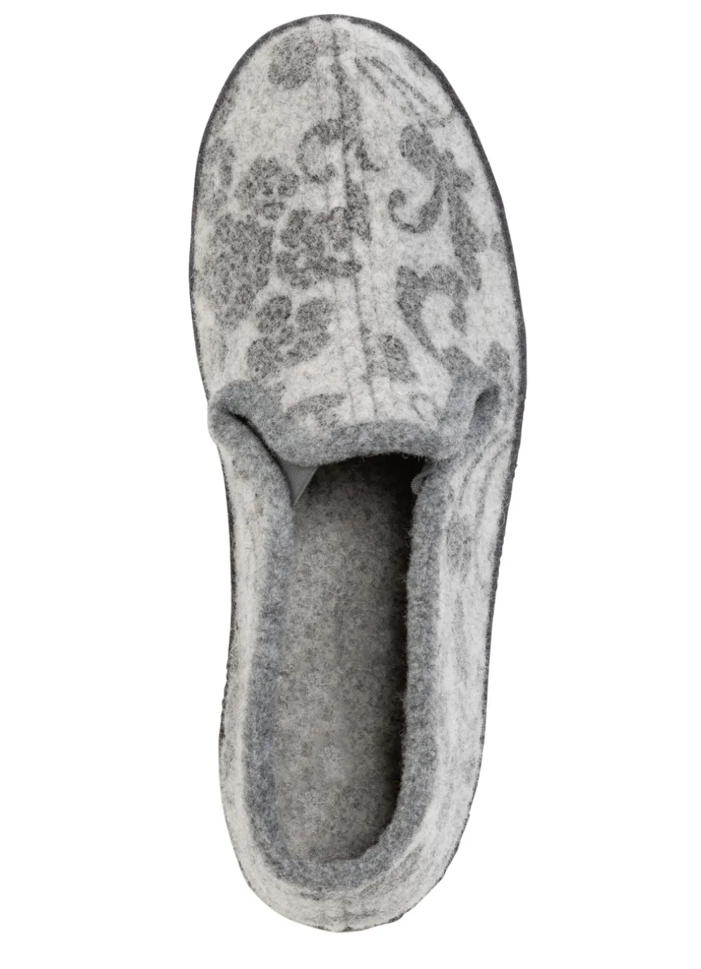 Floral bedruckter Wollfilz-Hausschuh