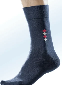 Fünferpack Socken mit handgekettelter Spitze und druckfreiem Bund