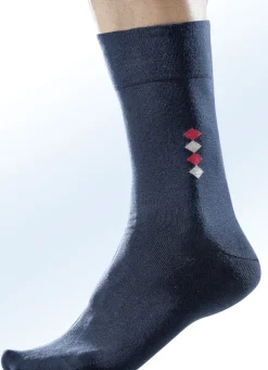 Fünferpack Socken mit handgekettelter Spitze und druckfreiem Bund