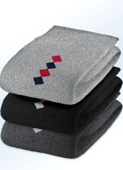 Fünferpack Socken mit handgekettelter Spitze und druckfreiem Bund