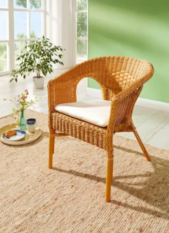 Formschöner Rattansessel aus Peddigrohrgeflecht