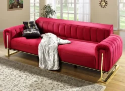 Frei im Raum aufstellbare Polstermöbel mit stabilem Metallgestell