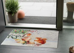 Fußmatte Eichhörnchen mit Vogel