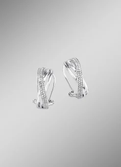 Funkelnde Clipstecker aus Weißgold mit 114 Diamanten