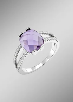Funkelnde Raffinesse: Damenring mit echt Amethyst