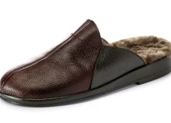 Gefütterte Herren-Hausschuhe, mit Lammfell