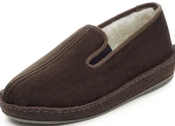 Gefütterte Herren-Hausschuhe, mit Schurwolle