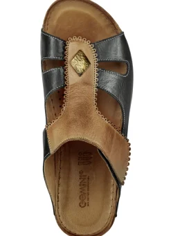 Gemini, bequeme Damen-Pantoletten, Weite G, mit Klettverschluss