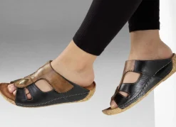 Gemini, bequeme Damen-Pantoletten, Weite G, mit Klettverschluss