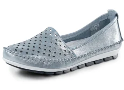 Gemini Mokassin-Slipper aus weichem, glänzend geprägtem Nappaleder