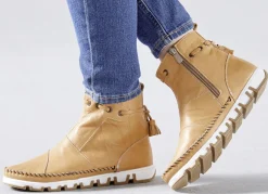 Gemini Mokassin-Stiefelette aus Rind-Nappaleder mit Knitter-Struktur