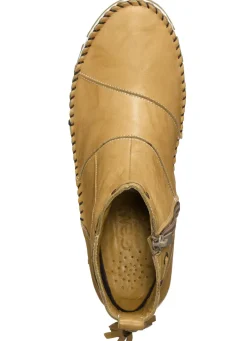 Gemini Mokassin-Stiefelette aus Rind-Nappaleder mit Knitter-Struktur