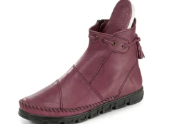 Gemini Mokassin-Stiefelette aus Rind-Nappaleder mit Knitter-Struktur