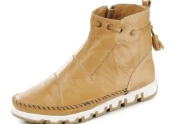 Gemini Mokassin-Stiefelette aus Rind-Nappaleder mit Knitter-Struktur