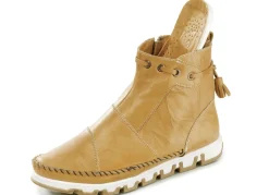 Gemini Mokassin-Stiefelette aus Rind-Nappaleder mit Knitter-Struktur