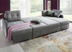 Gemütliche Wohnlandschaft mit Bettfunktion und 3 Bettkästen