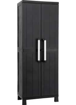 Geräteschrank Garage mit Holzlamellen-Effekt