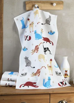 Geschirrtücher mit Katzendessin, 3er-Set
