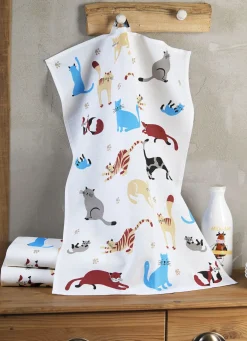 Geschirrtücher mit Katzendessin, 3er-Set