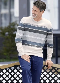 Gestreifter Rundhalspullover